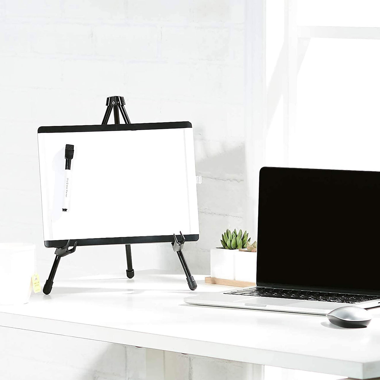 Basics Tabletop Instant Easel, Black Steel Table Top Easels for Display, Adjustable & Portable Tripod for Paintings, Signs, Posters