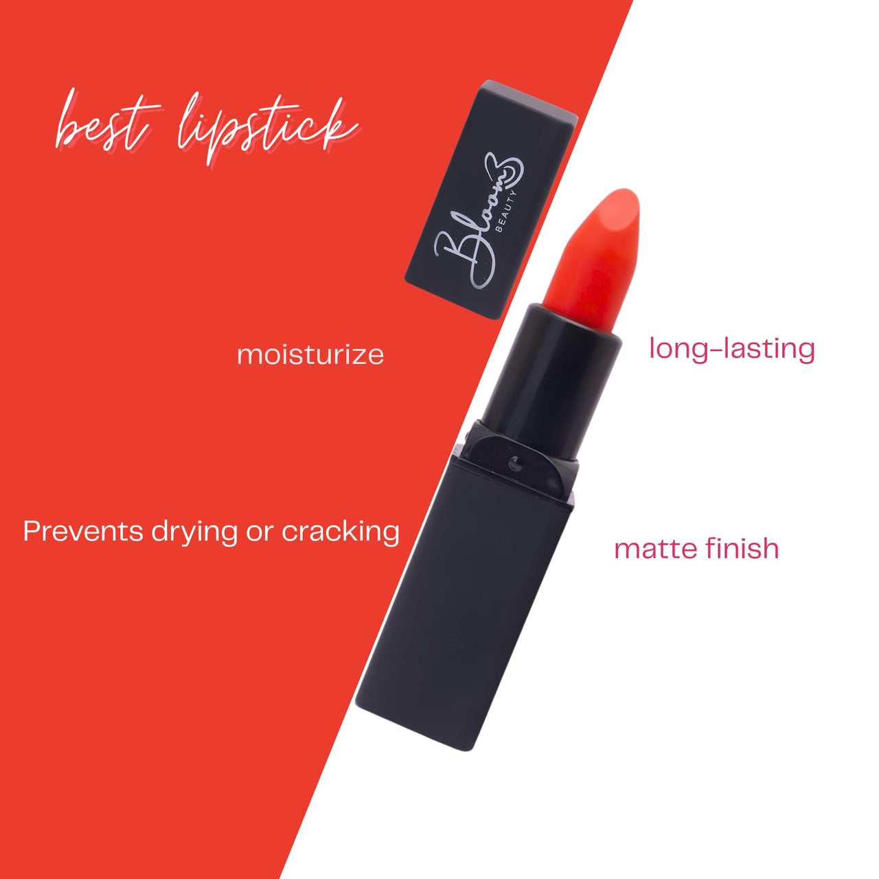 Bloom Beauty Bullet Lipstick Creamy Matte Finish Hydrating & Long-Lasting,Sunset Coral