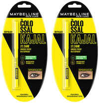 Maybelline New York Colossal Kajal, Intense Colour, Waterproof, Long lasting 24Hrs Stay, Black, 0.35g (Pack of 2)
