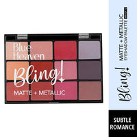 Blue Heaven 12-In-1 Bling Eyeshadow Powder, Subtle Romance (Multicolor) Metallic Finish