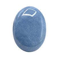 Angelite Palm Stone - Hot Massage Worry Stone for Natural Body Chakra Balancing, Reiki Healing and Crystal Grid Angelite