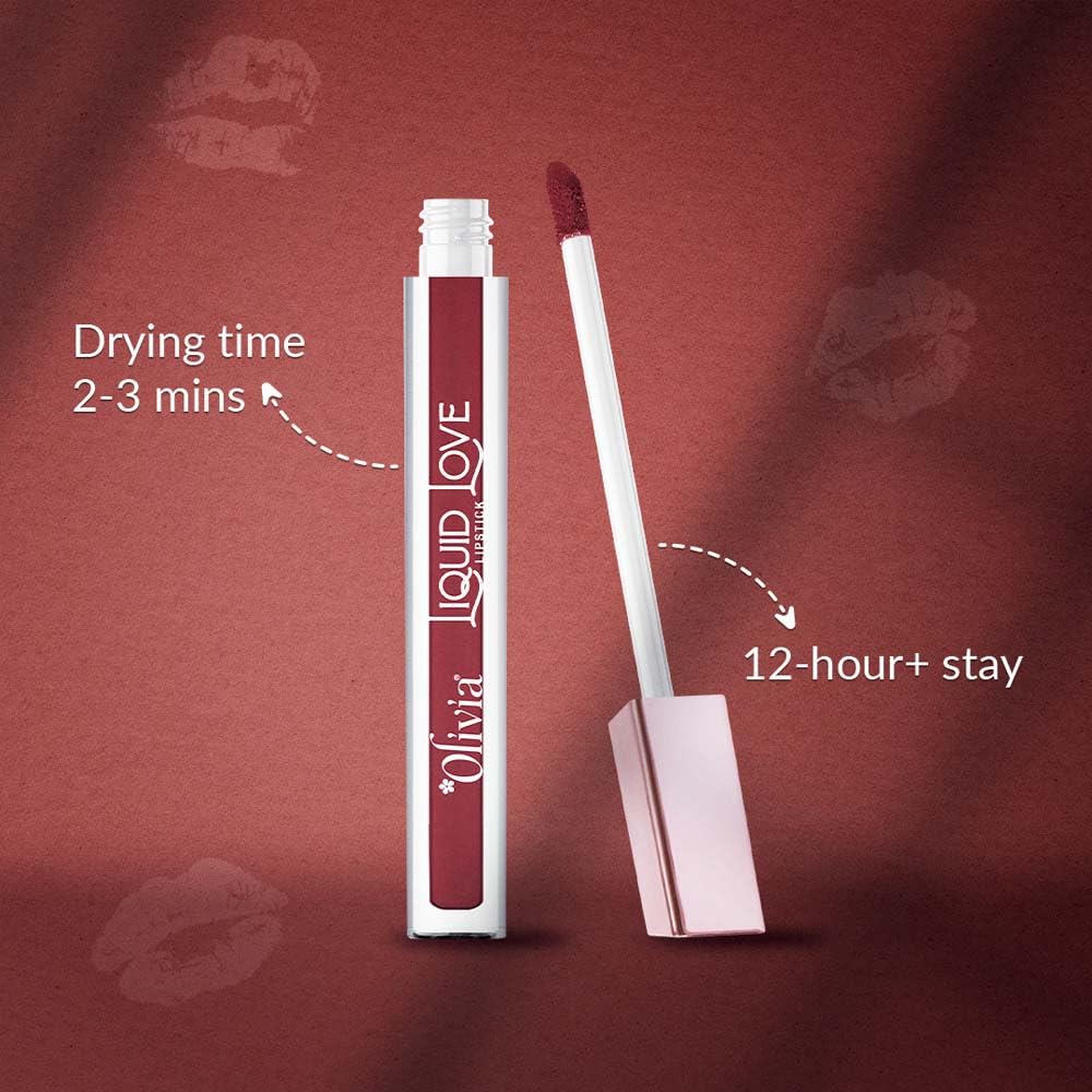 Oliva Liquid Lipstick, 12HR Long-lasting Matte Lipstick, Non Transfer, High Coverage, Water & Smudge Proof, Light Weight & Cruelty-Free - 2ml (Hot Chocolate 8)