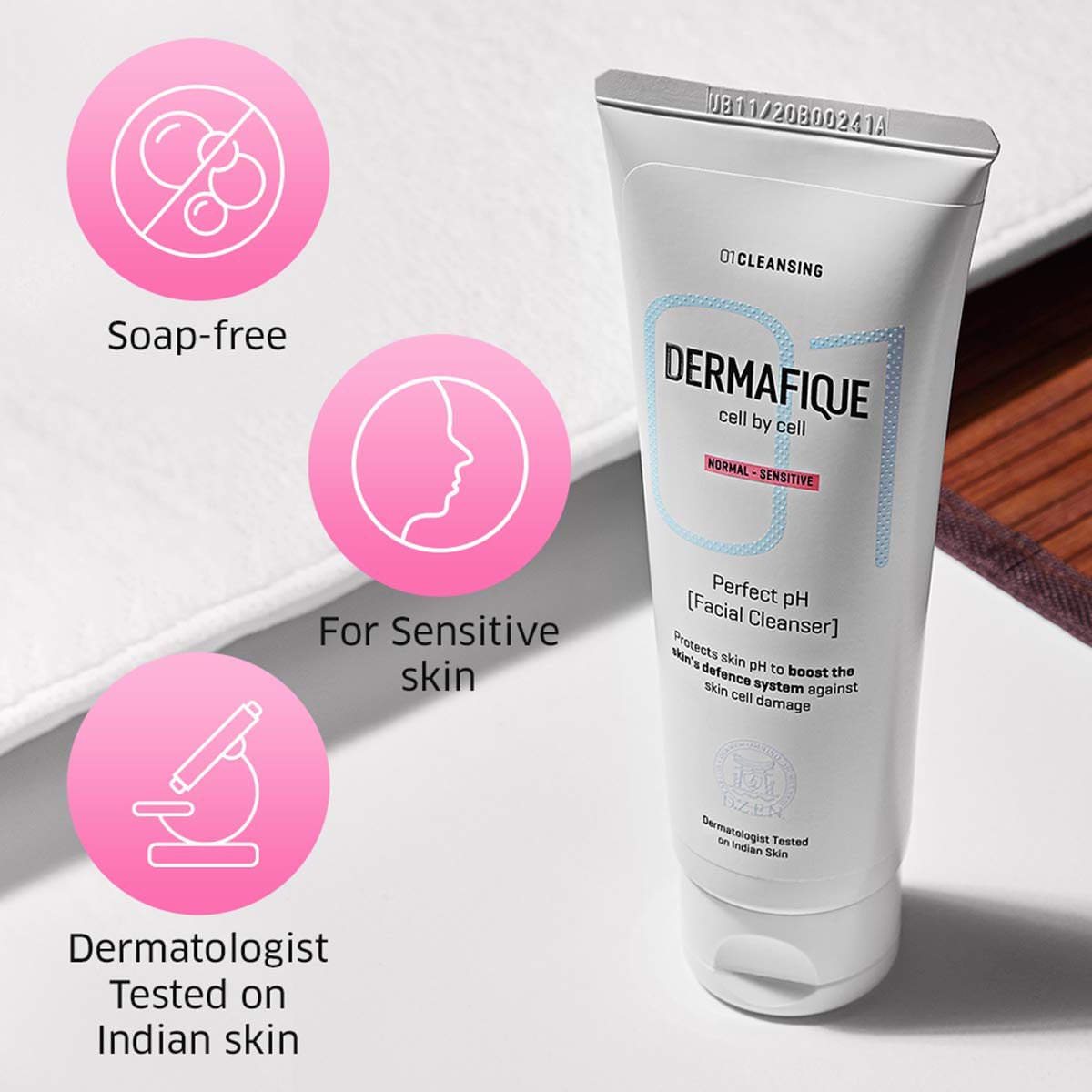 Dermafique Perfect pH Facial Cleanser – 100ml, Gently Remove Impurities, Ultra Mild Facial Cleanser | Soap, Paraben & Alcohol Free | Dermatologist Tested Face Wash