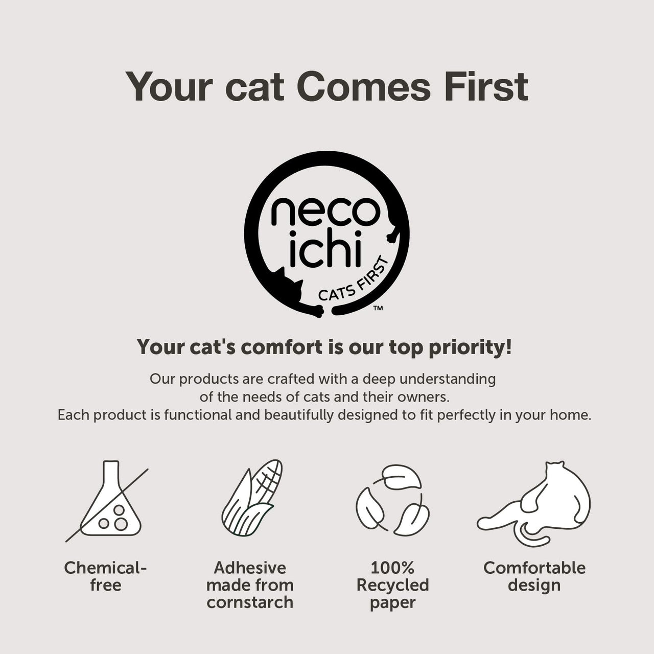 Necoichi Premium Comfort Series Cat Scratcher Curved Lounger and Scratcher Bed (c.Oak Bed, Regular) c.Oak Bed