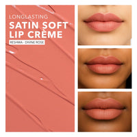 SIMPLYNAM Satin Soft Lip Crème - Divine Rose | 1 Swipe Full Coverage | Hydrating, Creamy Matte Finish | 16 Hour Stay | Transfer-Proof & Smudge-Proof | Infused with Peptides & Squalane | Vegan