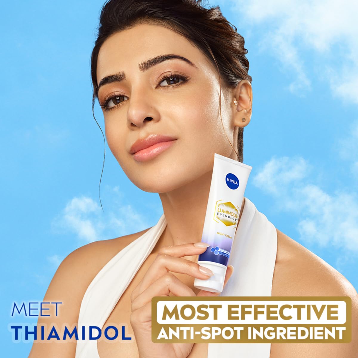 NIVEA Luminous Even Glow Night Cream with Thiamidol and Hyaluronic Acid for Dark Spots Reduction and Deep Moisturization, Even skin tone, Reduces dullness| 40ml