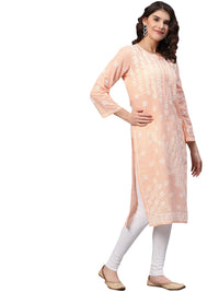 Ada Hand Embroidered Lucknowi Chikankari Ethnic Wear Cotton Kurta Kurti Tunic for Women