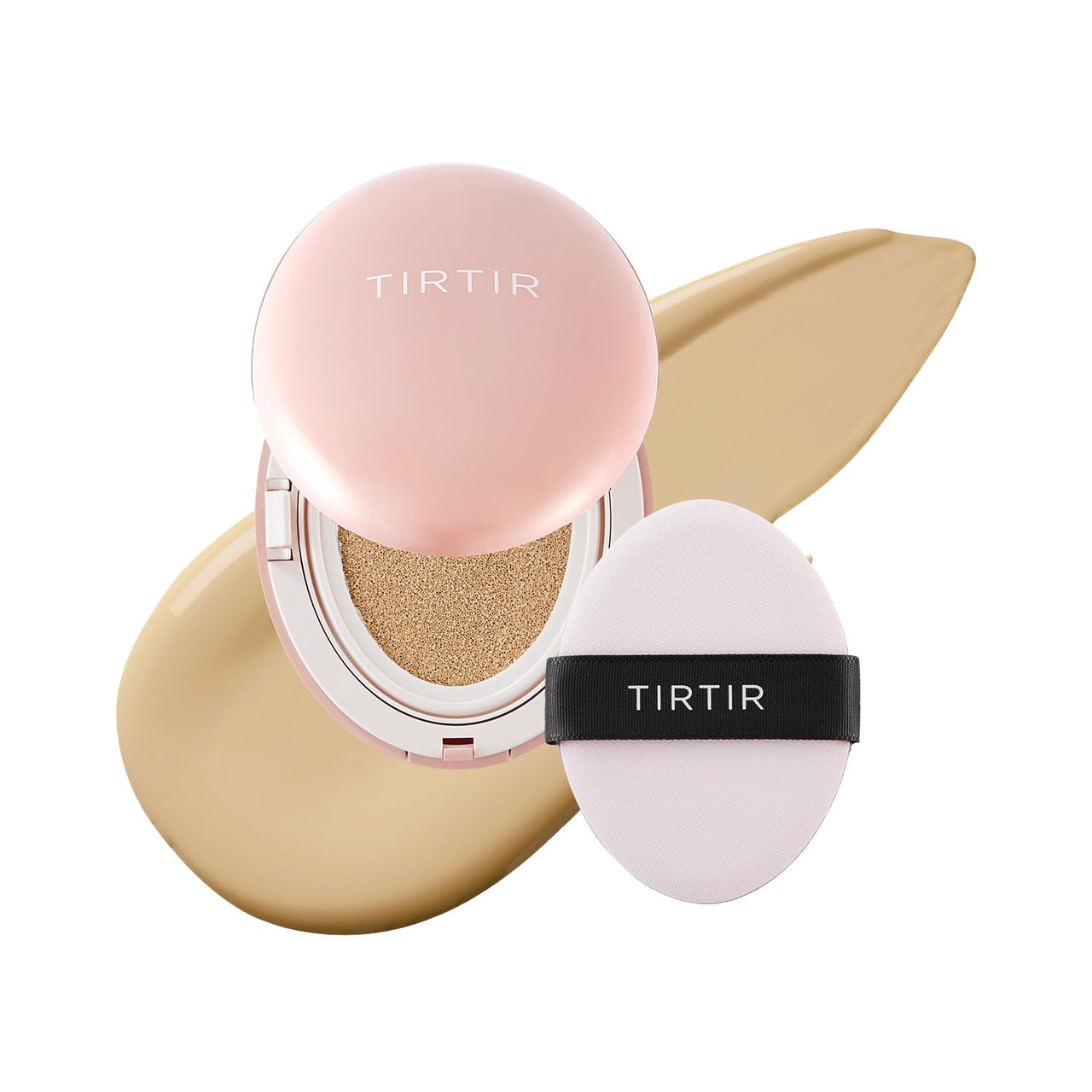 TIRTIR Mask All-Cover Cushion Foundation, Full coverage, Skin fit, Satin Glow Finish, Korean Cushion Foundation #24W SOFT BEIGE, 4.5g