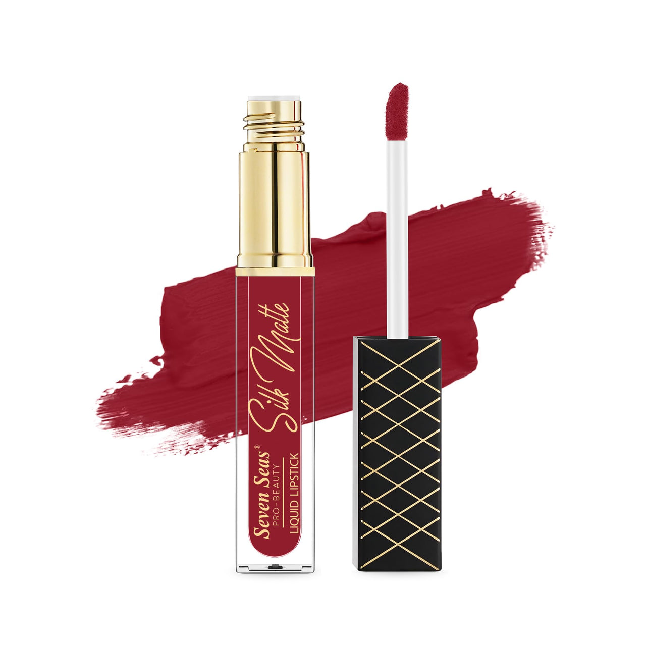 Seven Seas Silk Matte Liquid Lipstick | Long Lasting and Waterproof Liquid Lipstick for Women (Cardinal, 7ml)