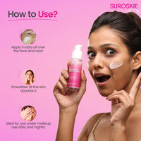 Suroskie Rose Glass Skin Moisturizer 50Ml | Enriched With Collagen, Ceramides & Polyglutamic | 4 In 1 Moisturizer, Glowing, Hydrating & Refreshing Skin | All Skin Types | Skin Care For Women