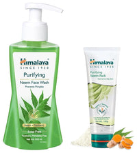 Himalaya Herbals Purifying Neem Face Wash, 200ml & Herbals Purifying Neem Pack, 100g Combo
