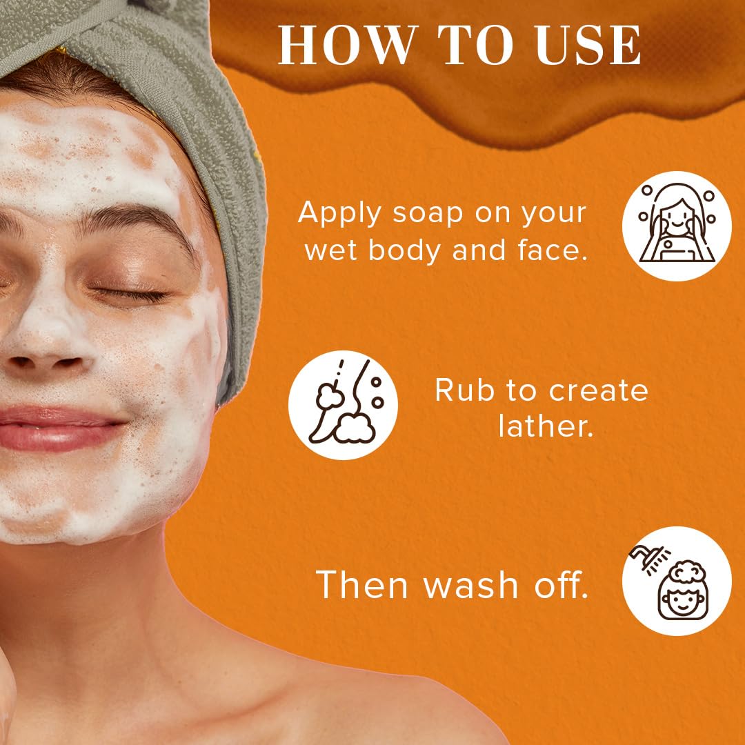 Khadi Natural Herbal Orange Soap, 125g - Pack of 2