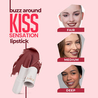 Juice Nude Heart - M24 Kiss Sensation Lipstick & Lucky Red - M10 Color Luxe Liquid Lipstick with Goodness of Bio Retinol, & SPF 15 UV Protection