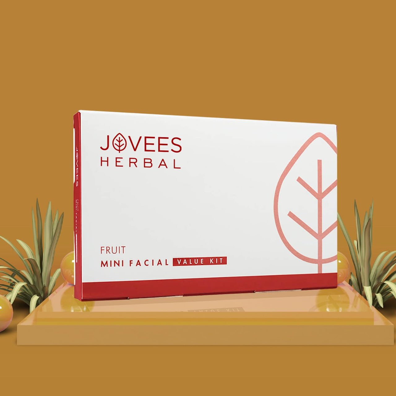 Jovees Herbal Mini Fruit Facial Kit For Hydrated Skin, Reduces Fine Lines, Tanning & Dullness With 6 Easy Step | Kit for Enhance Natural Glow 63g (Single Use)