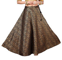 FEMEZONE Womens Brocade/Chanderi Silk Ethnic/Traditional Lehenga/Skirt for Party/Festival/Function