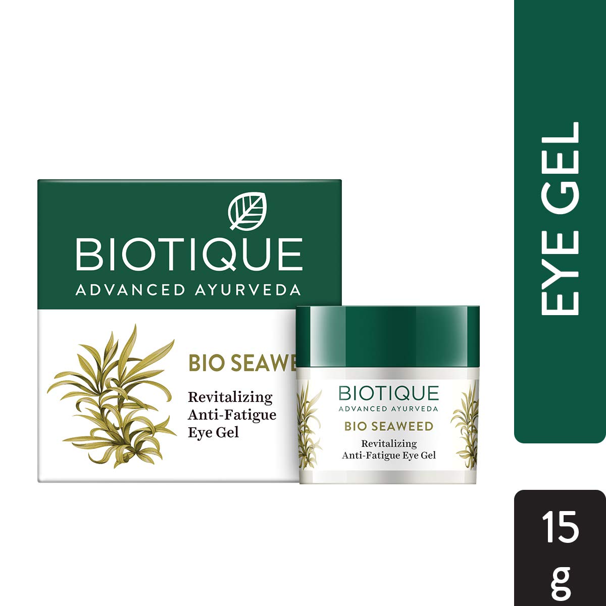 Biotique Bio Kelp Protein Shampoo for Falling Hair Intensive Hair Regrowth Treatment, 340ml & Biotique Bio Seaweed Revitalizing Anti Fatigue Eye Gel, 15g