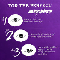 Clumsy Cat Longwear Kajal for Women - Enriched with Almond Oil & Vitamin E | One-Stroke Intense Colour | Waterproof, Smudge Proof & Long Lasting Eye Makeup | Mantra (Purple)
