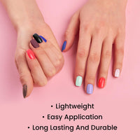 FACES CANADA Ultime Pro Splash Instant Manicure - Charcoal | 16 Pcs Press On Nail Extensions | Artificial Fake Nail Set | Long lasting and Durable | Lightweight & Comfortable