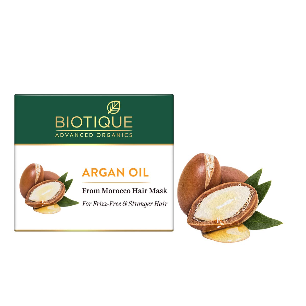 Biotique Bio Herbcolor Conditioning Hair Color, 50g + 110ml - Darkest Brown 3N (Pack of 1) & Biotique Argan Oil Hair Mask from Morocco (Ideal for Frizz -Free and Stronger Hair), 175g