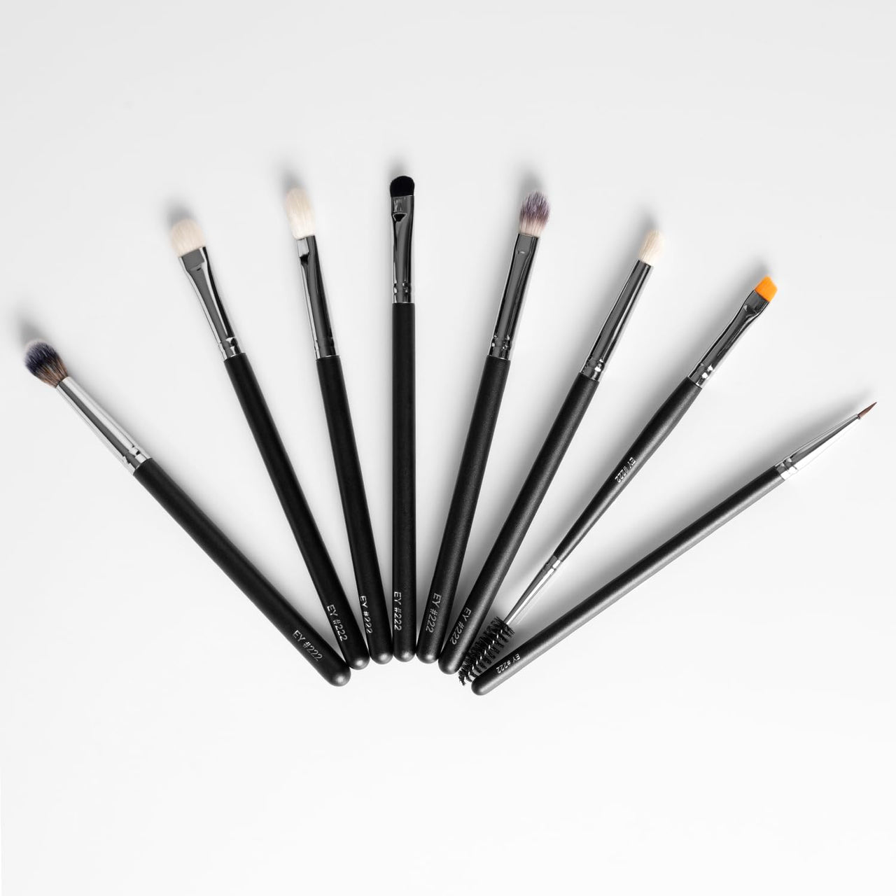 PAC Eye Series Synthetic Bristle Makeup Brush Set | Foundation, Blush, Eyeliner, Concealer, Eyeshadow Brushes with Makeup Brush Pouch | For Cream, Liquid And Powder Formulation - 8 Brushes