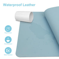 Desk Pad,Large Mouse Pad, Non-Slip PU Leathers Writing Pad,Desktop Protection Pad,Computer Desk Pad, Waterproof Table Mat, Desk Mat for Office and Home Writing (Baby Blue;31.5
