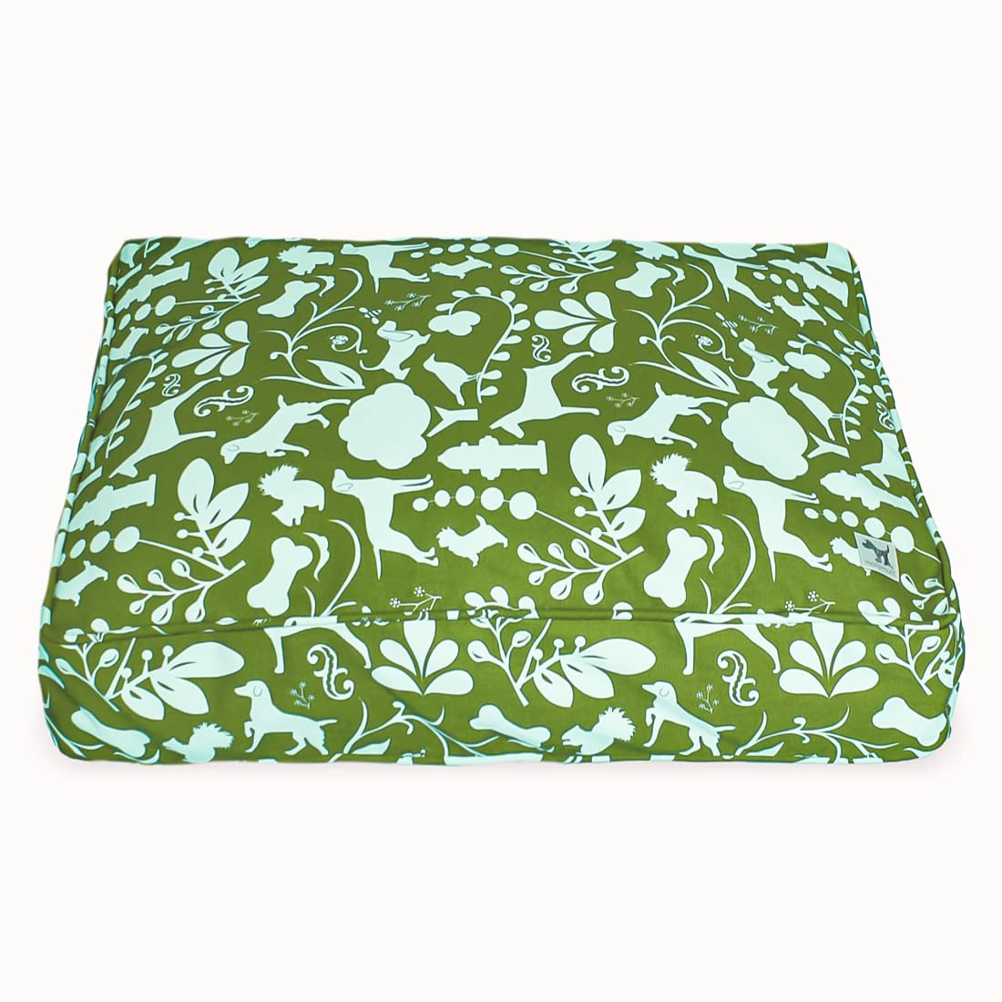 Molly Mutt Medium to Large Dog Bed Cover, Amarillo by Morning, Olive Green & Light Blue 27"x36"x5" 27.0"L x 36.0"W x 5.0"Th