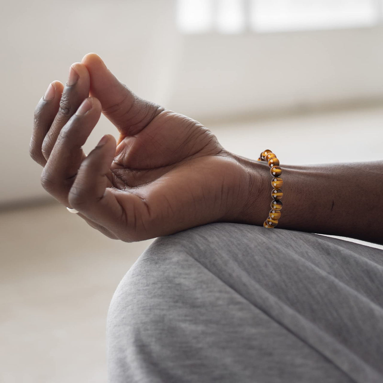Tiger Eye Bracelet for men women Anti-anxiety, stress relief and confidence Bracelet, Handmade natural stone Crystal bead jewelry Chakra healing Protection bracelets (10MM) 10MM Tiger Eye