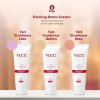 VLCC Bridal Glow Facial Kit - 147g | At-Home Facial With 3 Illuminator Strobe Creams - Gold, Lilac, Rose | With Hyaluronic Acid, Niacinamide, and Vitamin C