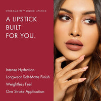 HYUE HydraMatte™ Liquid Lipstick | 2.2ml | Mauve-licious Soft-Matte Long-Wear | Intense Color | With Jojoba, Almond & Gooseberry Extracts | Travel-Friendly | Precision Tip | 12 Bold Shades