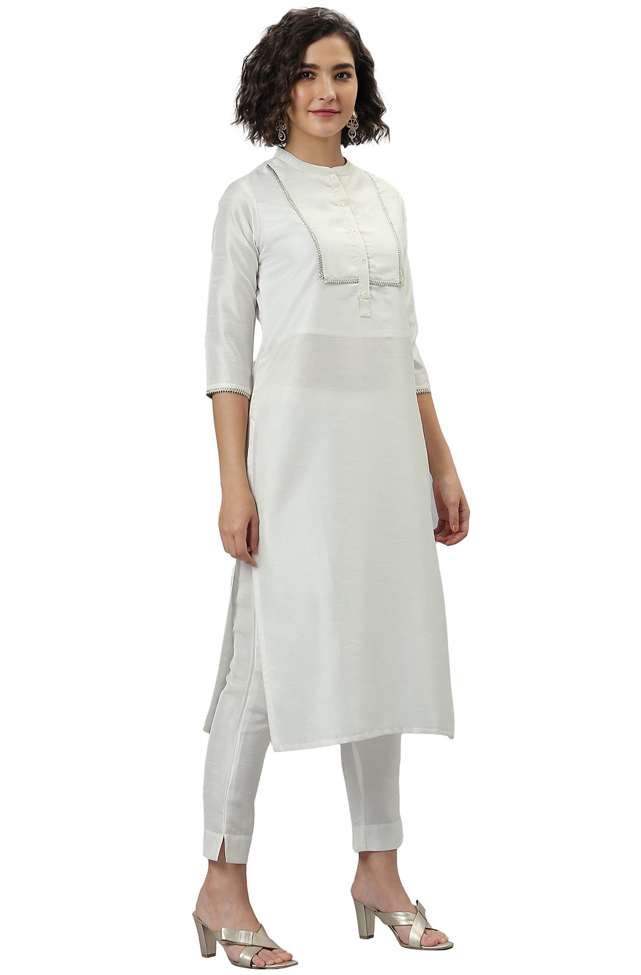 Janasya Women's  Poly Silk Kurta With Pant And Dupatta