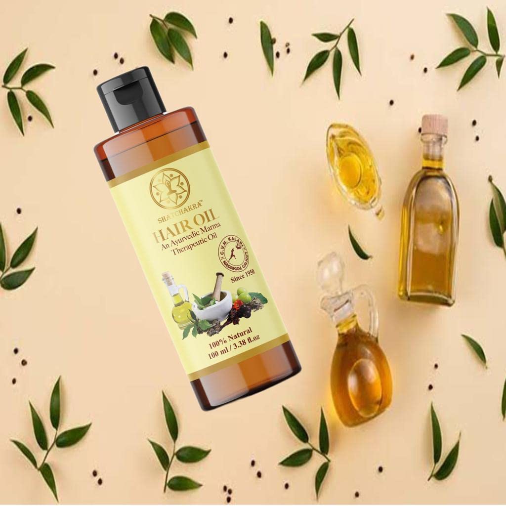 Shatchakra Hair Oil since 1950- Ayurvedic Product made with Original Rosemary Oil, Dhatura, Hibiscus, and Amla for hair growth for men & women | Hairfall Control, Regrowth & Anti Dandruff