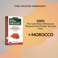 INDUS VALLEY Bio Organic 100% Natural Moroccan Rhassoul Clay Powder For Acne, Blemishes, Pores, Black Heads, Skin Whitening, Face Pack, Skin Care Mask & Hair Care - 250g