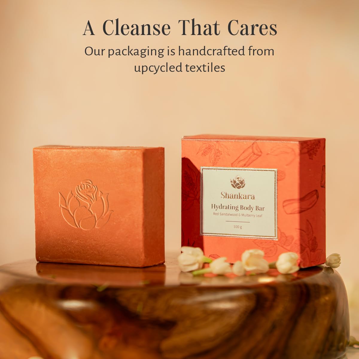 Shankara Hydrating Body Bar – Red Sandalwood & Mulberry Leaf | Natural pH-Balanced Soap Bar for Face and Body | Plant-Based, Cruelty-Free | 100g