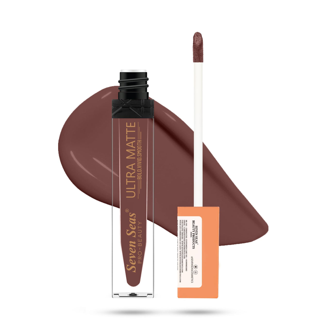 Seven Seas Ultra Matte Liquid Lipstick Trendy Nude Shade (Vin Rouge)