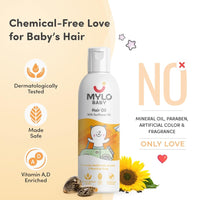 Mylo Baby Hair Oil 100 ml | Dermatologically Tested & Made Safe Certified | Promotes Hair Growth | Soothes dry scalp