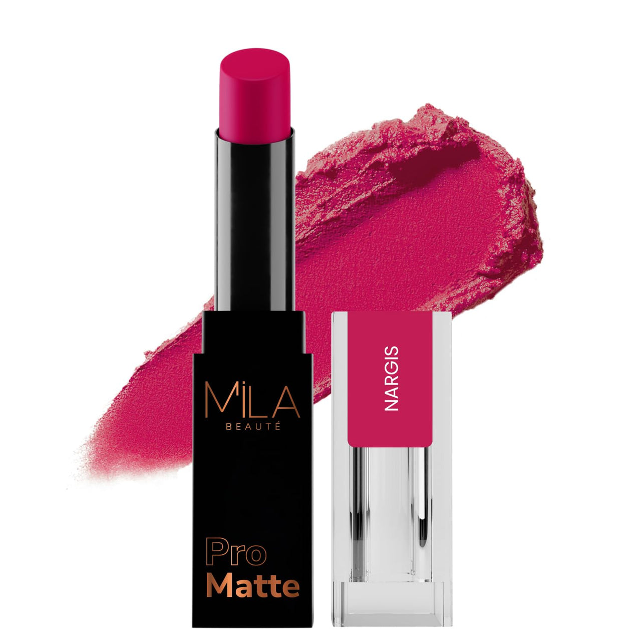 Mila Beauté Pro Matte Lipstick | Highly Pigmented & Long lasting | Semi Matte Finish | Light Weight Lipstick | Single Swipe Application | Luxurious Lip Color | Shade - (Nargis, 4.2g)