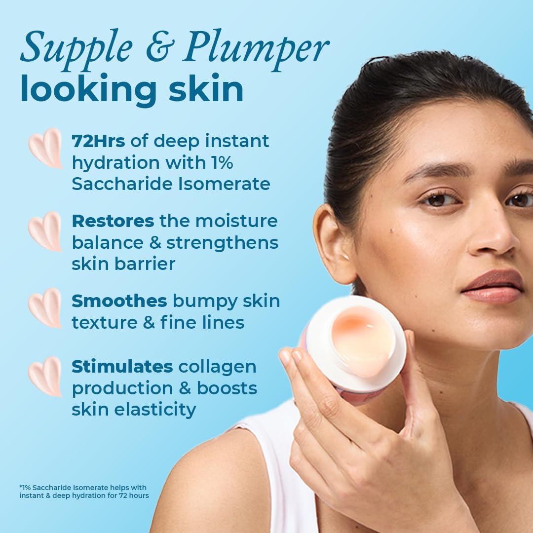The Pink Foundry Waterlight Gel Moisturiser With 72 Hours Of Hydration With 1% Hyaluronic Acid&1% Saccharide Isomerate|Lightweight&Non-Sticky Moisturiser|All Skin Types|Dermatologically Tested|50Ml