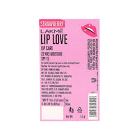 Lakmé Lip Love Chapstick Lip Balm, Spf15, Cherry, 4.5g & Lip Love Chapstick Lip Balm, Strawberry, 4.5g
