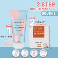 Glamveda Rice & Ceramide Combo For Dry, Sensitive ( Facial Kit + Peel Off Mask )