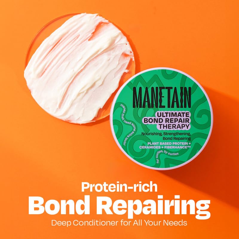 MANETAIN Ultimate Bond Repair Therapy - 200gm | Deep Conditioning Treatment with FiberHance™ & Plant-Based Keratin for All Hair Types | Hydrates, Strengthens, & Restores Damaged Hair | Sulphate & Paraben Free