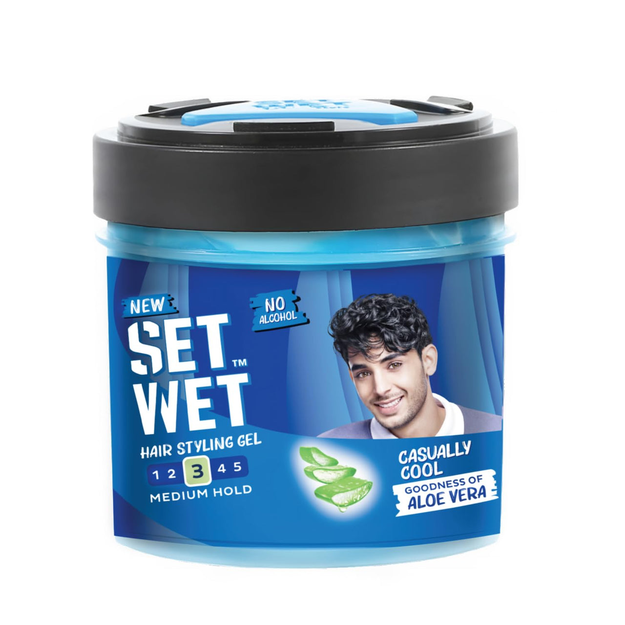 Set Wet Styling Hair Gel for Men - Casually Cool, 250gm | Medium Hold, High Shine | For Medium to Long Hair |No Alcohol, No Sulphate