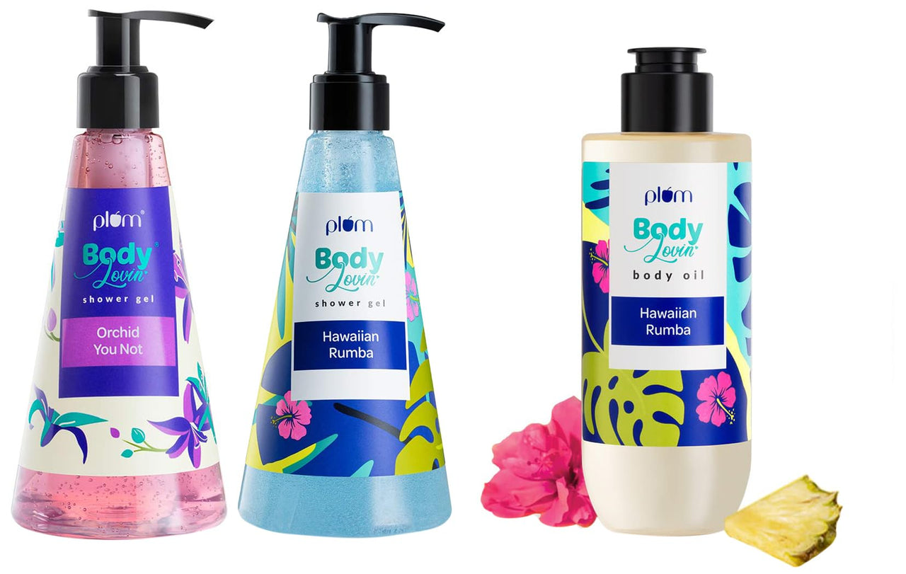 Plum BodyLovin' Hawaiian Rumba Deep Moisturization &Plum BodyLovin' Hawaiian Rumba Shower Gel &Plum BodyLovin' Orchid You Not Shower Gel