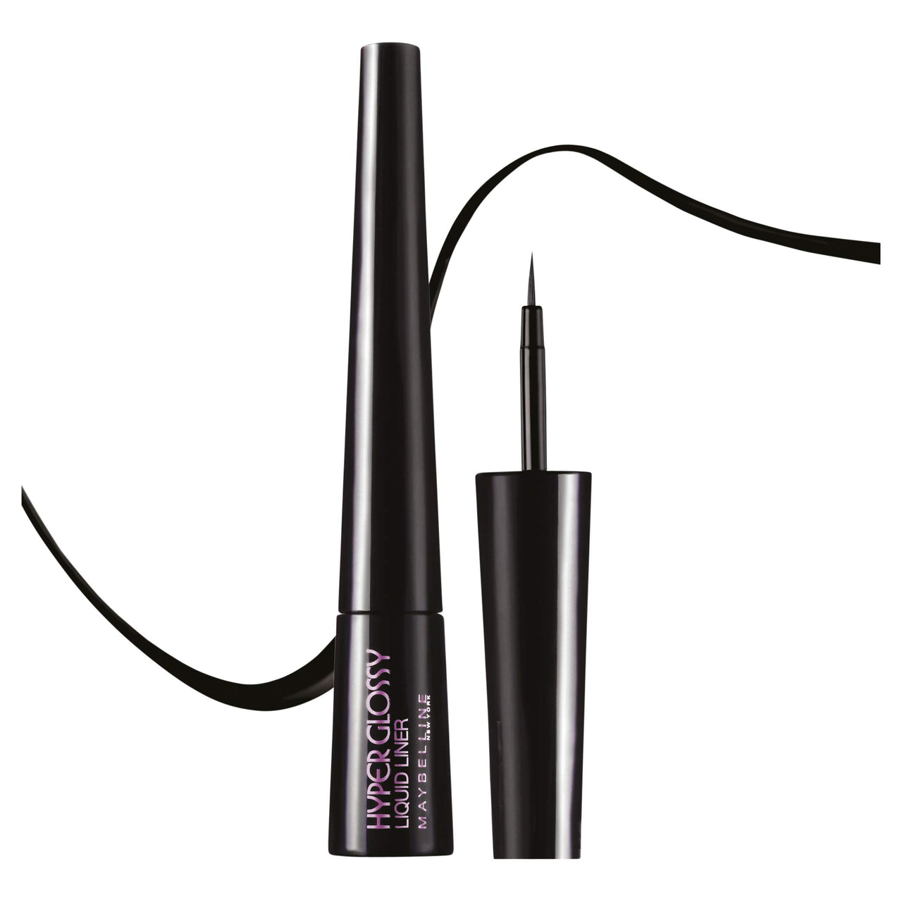 Maybelline Hyper Glossy Finish Liquid Liner, Black, 3g & Biphase Make-Up Remover, 40ml