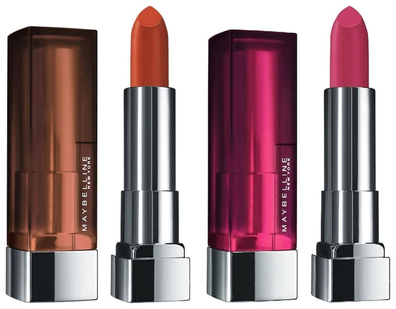 Maybelline New York Matte Lipstick, Intense Colour, 674 Madison Red, 3.9g & Maybelline New York Matte Lipstick, Intense Colour, Moisturised Lips, 680 Mesmerizing Magenta, 3.9g