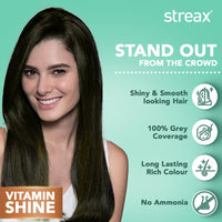Streax Cr?me Permanent Hair Colour - 4 Natural Brown Hair Color- 140 Ml, 100% Grey Coverage, Ammonia Free Hair Color, Long Lasting,Colourant Tube : 60G,Developer Bottle : 60 Ml,Conditioner : 20G