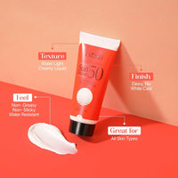 Uniqura 2% Niacinamide Sunscreen spf50 PA+++ | Vegan Sunscreen Gel for oily, combination skin, normal & Acne-Prone Skin | Broad spectrum sunscreen gel, No White Cast, Lightweight - 50g