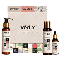 Vedix Customized Dandruff Care Regimen For Dry Hair - Hair Oil Fenugreek - Ayurvedic Shampoo - Nuyantra Pro Hair Growth Serum Care