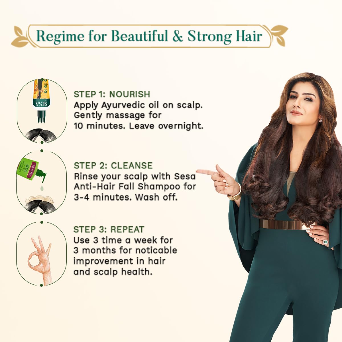 SESA Ayurvedic Hair Oil 100ml With Bhringraj 18 Rare Herbs With 5 Nourishing Oil For Hair Growth Help Control Hair Fall & Strengthen Roots with Easy Hair Oil Applicator For Women and Men