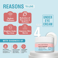 Glamveda Korean Rice & Ceramide 6 Step Daily Skincare Routine For Women with Gift Box | Face wash, Toner, Serum, Under eye cream, Moisturizer & Sunscreen