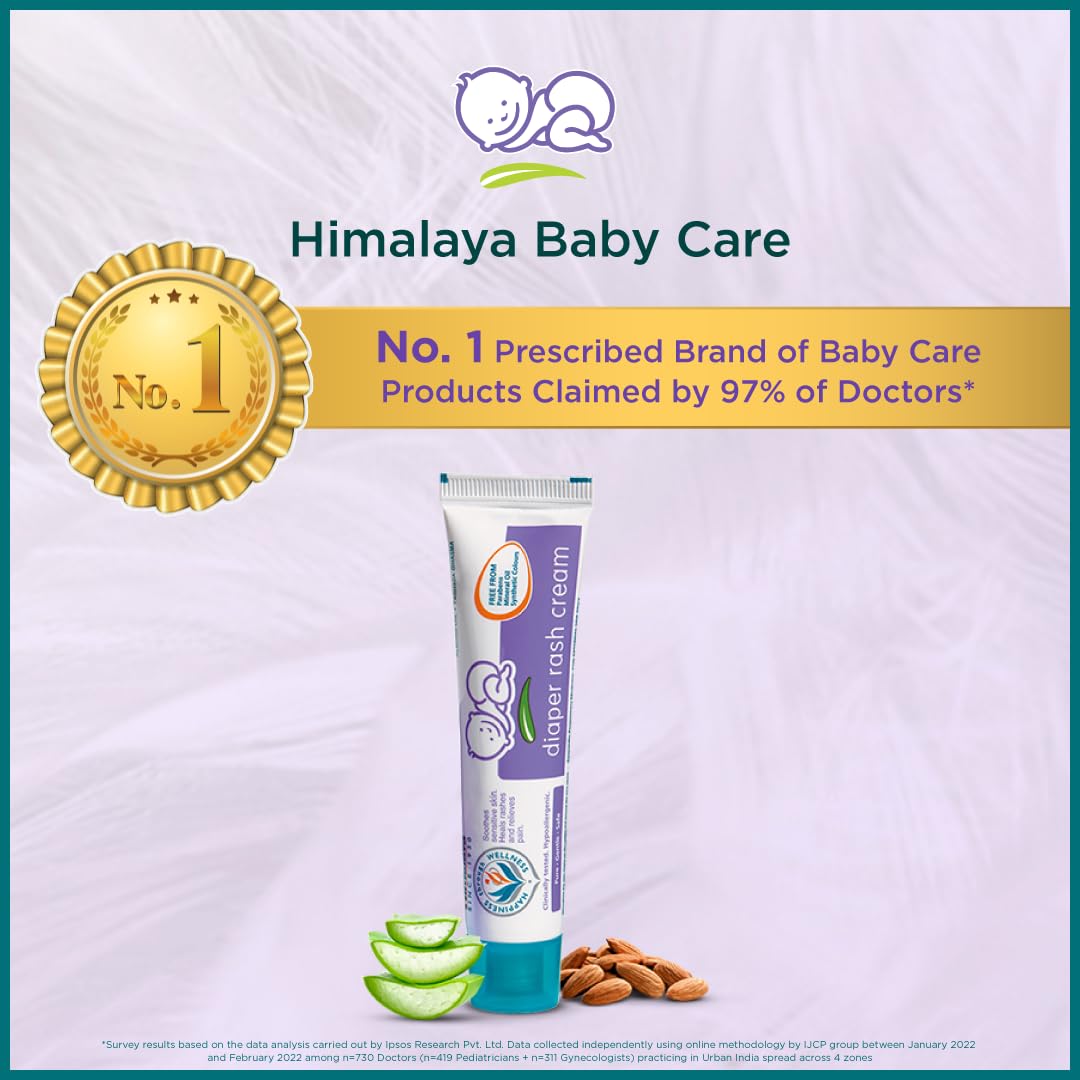 Himalaya Baby Diaper Rash Cream (100g) | Relieves Rashes, reduces Redness & Irritation | With Aloe Vera, Yashad Bhasma, Almond Oil
